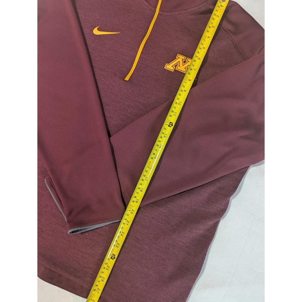 Nike Minnesota Golden Gophers Dri-FIT 14 Zip Pullover Mens XL Maroon Gold